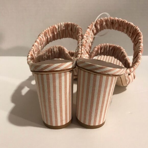 Deltan Sandal Women Size 8 Dusty Pink Striped Three Band Slides Round Heel NWOT - Picture 12 of 12